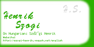 henrik szogi business card